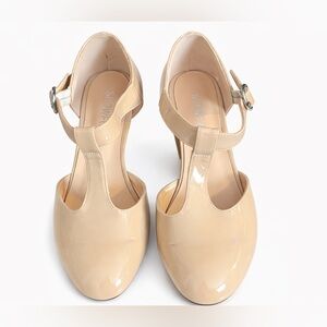 SHOWFOREST T-Strap Wedge Pumps Women’s Size 9 Patent Round Toe NEW No Tags